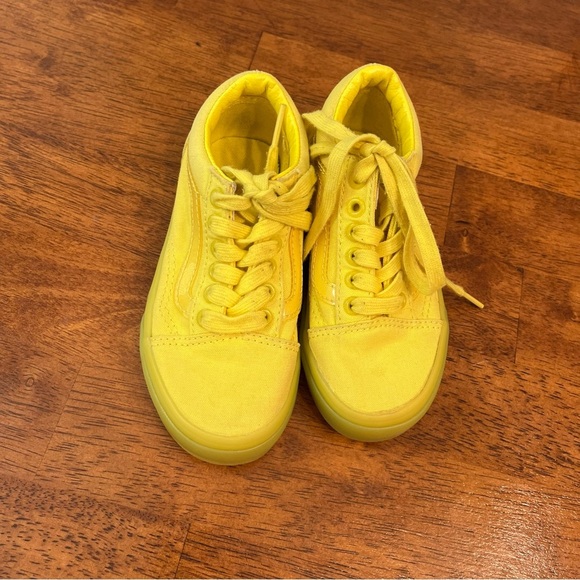 Vans Old Skool yellow monochromatic sneaker shoe size 11 toddler kid - Picture 5 of 9